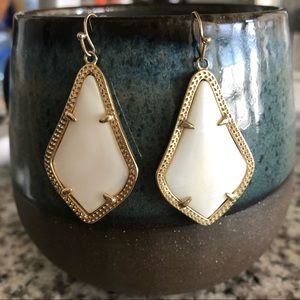 Kendra Scott Earrings, white and gold